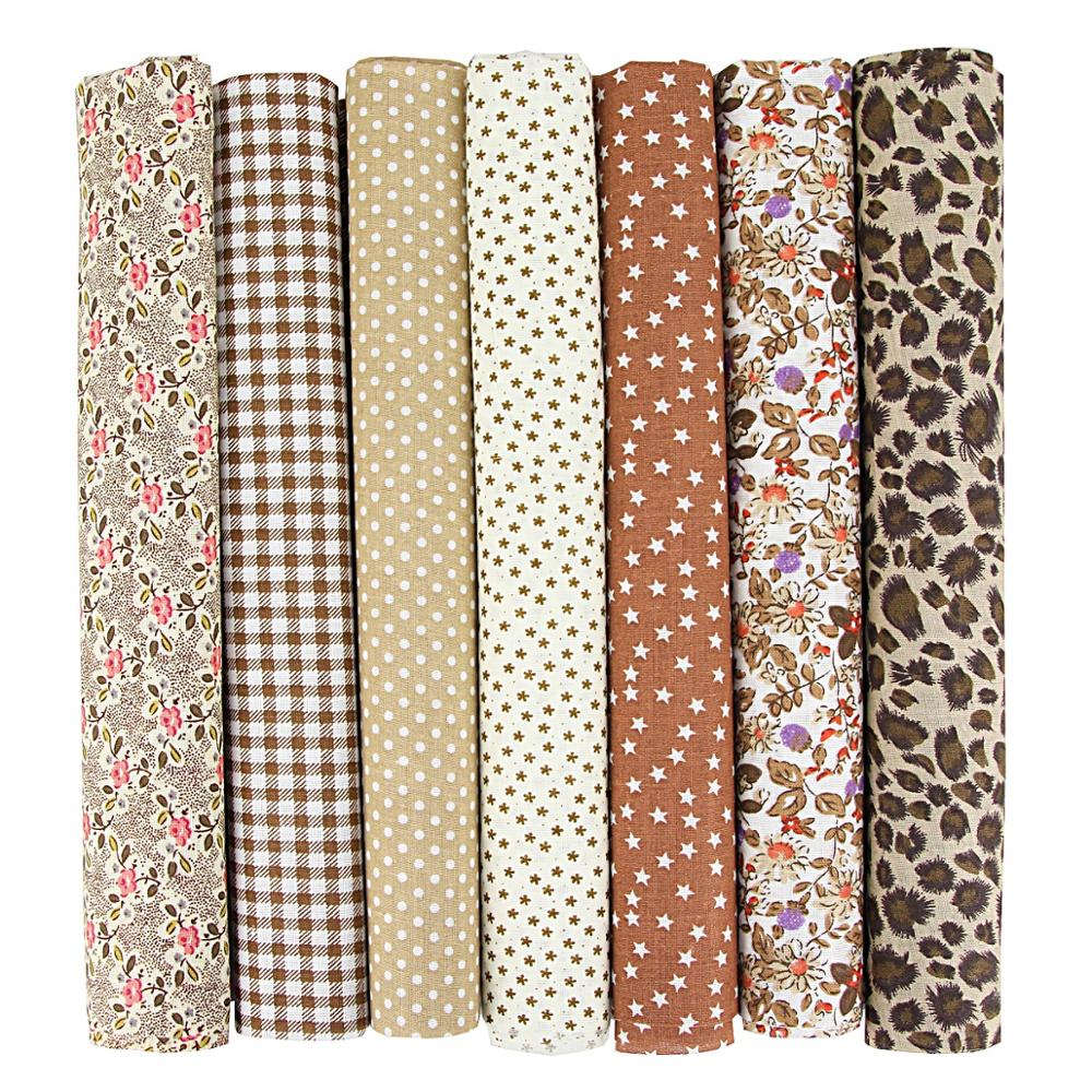 7PCS 25 X 25cm/50 X 50cm Squares Cotton Craft Fabric Cloths for DIY Bundle Patchwork Quilting Sewing Scrapbooking Artcraft