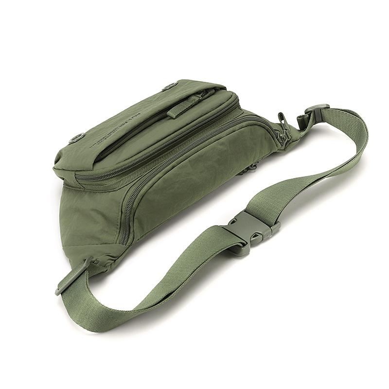 Sac banane homme multi-compartiments Sac de poitrine léger Sac bandoulière couleur unie