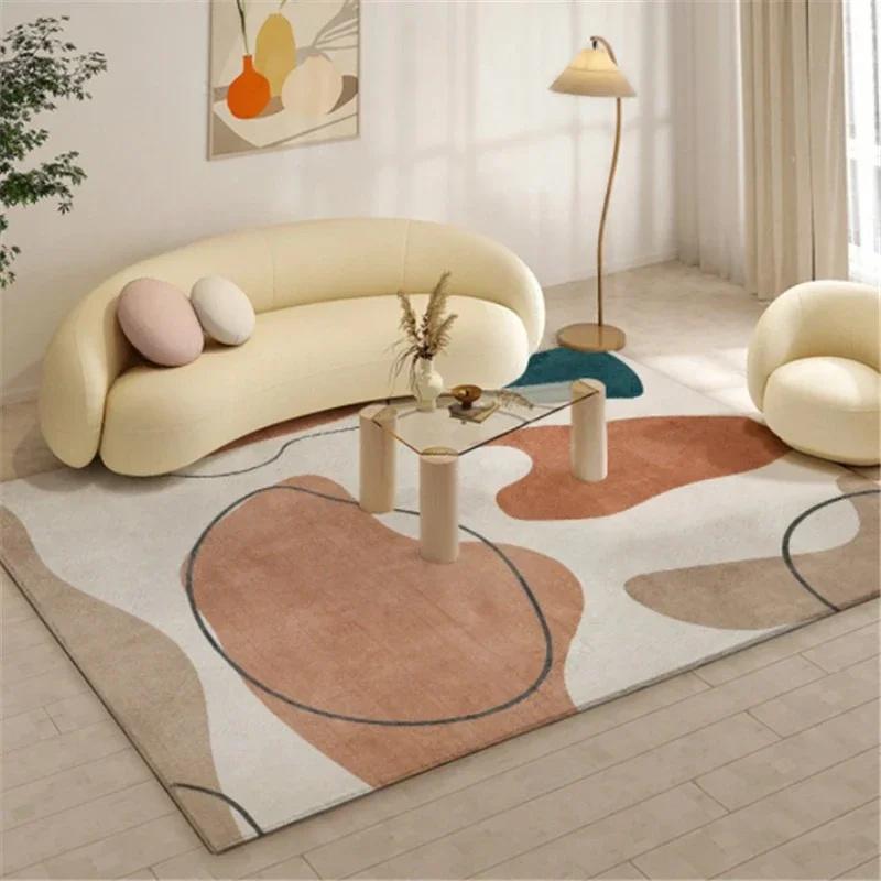 Farbblock Kunst Teppich Linien Retro Kreative Wohnzimmerteppiche Bequeme Rutschfeste Maschinenwaschbare Teppiche Weicher Schlafzimmer Spielteppich