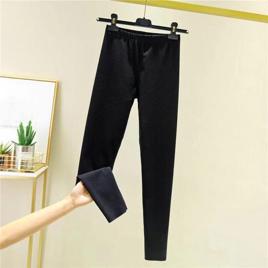 Dámské spodní kalhoty s vysokým pasem DE Velvet Skinny Fit dlouhé kalhoty na jógu jednobarevné zimní termo legíny na jógu