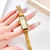 Creative Dual Movement Watch Women'S Retro Small Square Watch Women'S Dual Time Zone Niche High-End British And British Watch