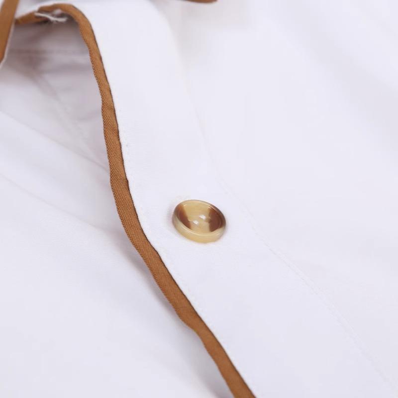 Autumn Winter Men's Personalized Border Slim Fit Shirt Men's Casual Long Sleeved Shirt Men's Shirts (men’s)