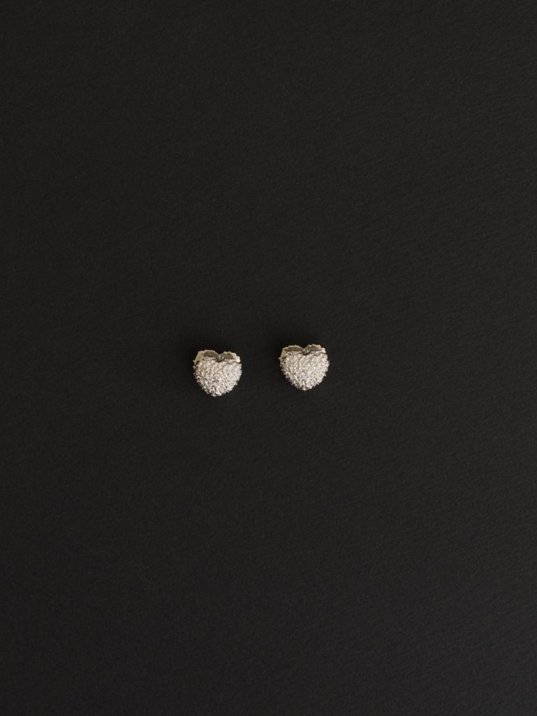 The Part Of [Silver 925] Sparkling Sand Heart Earrings