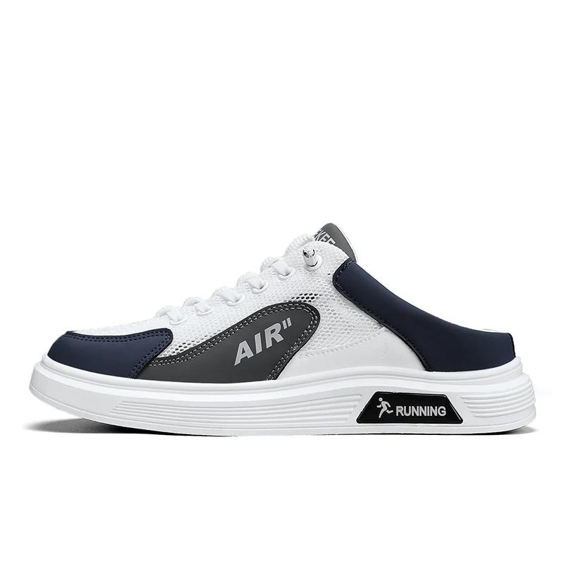 

Полутапочки мужские низкие парусиновые туфли повседневные дышащие кроссовки корейский стиль осенние шнурки повседневные нескользящие кроссовки 41