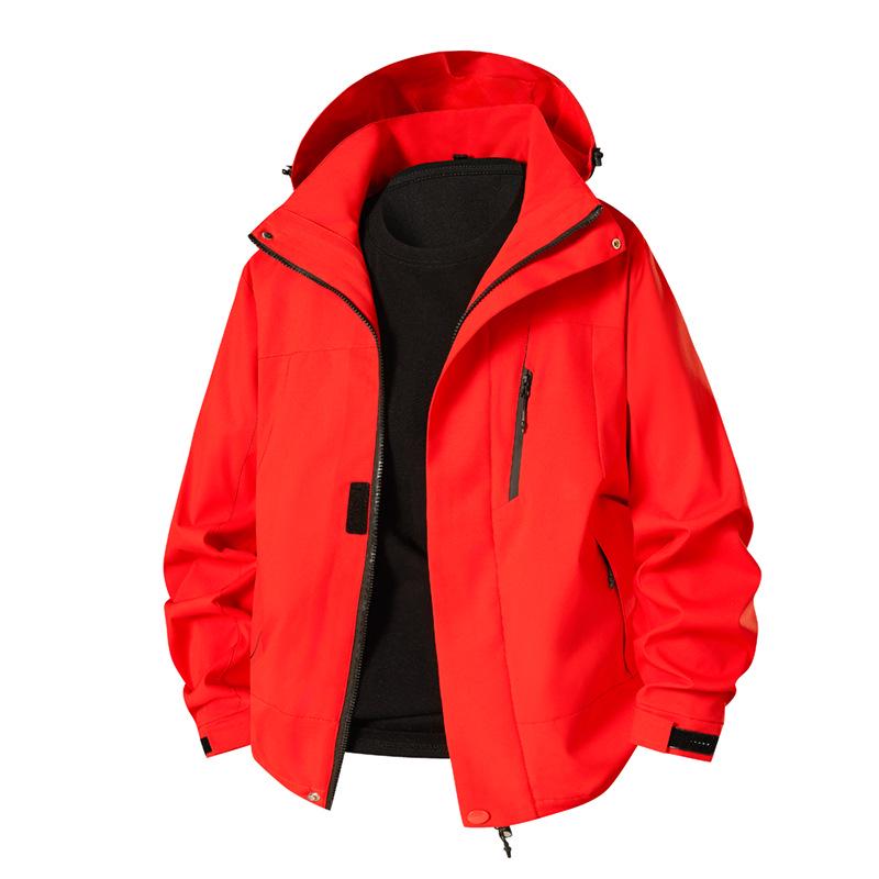 

Унисекс Красный Водонепроницаемый Ветрозащитный Пуховик: Повседневная куртка на весну/осень, ветрозащитная, однослойная, с принтом. M