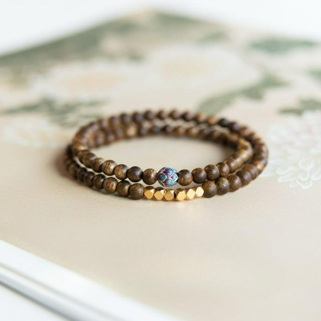Unisex Double-Loop Bracelet, Handmade Auspicious Pattern Ornament, Elegant Travel Gift