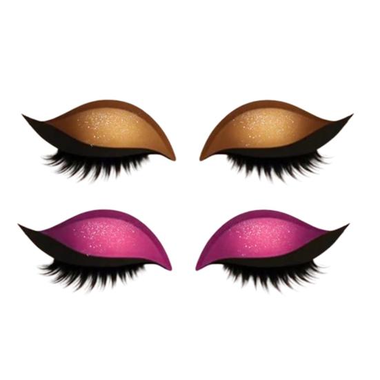 2 Pairs Lazy Eye Shadow Eyelash Patch 2-in-1 Eyeshadow Eyelashes Makeup Stickers Reusable Eye Makeup Stickers with False Lashes Shadow