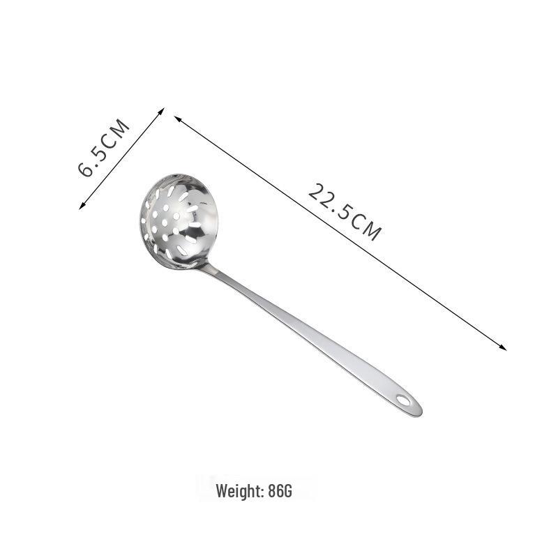 Stainless Steel Long Handle Ladle & Skimmer Set - Includes Large, Medium, Small Sizes, Anti-scalding, with Hanging Hole.