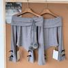 Korean-Style Petite Women's Spring Outfit: Off-Shoulder Top & Pleated Mini Skirt Set