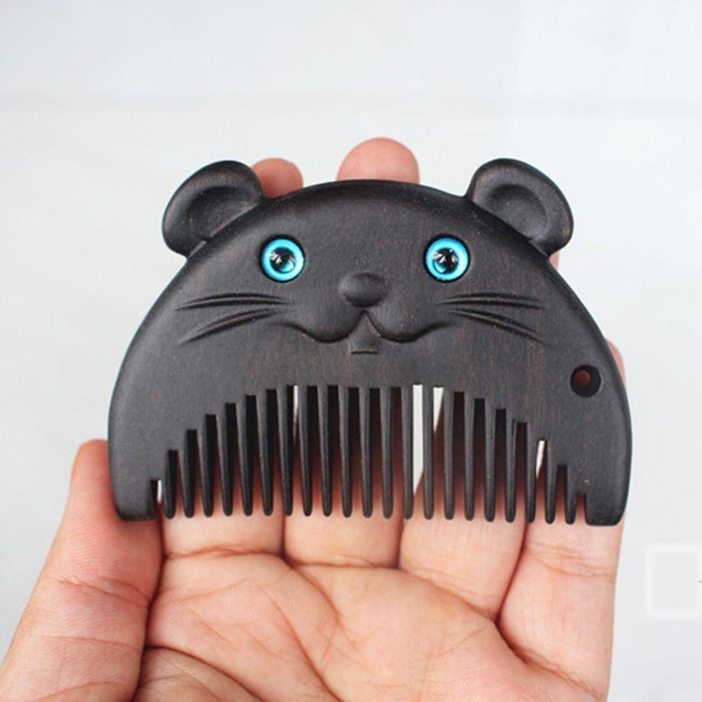 Hairdressing with Tassels Chinese Zodiac Pocket Comb Wooden Hair Comb Fine Tooth Comb Massage Comb