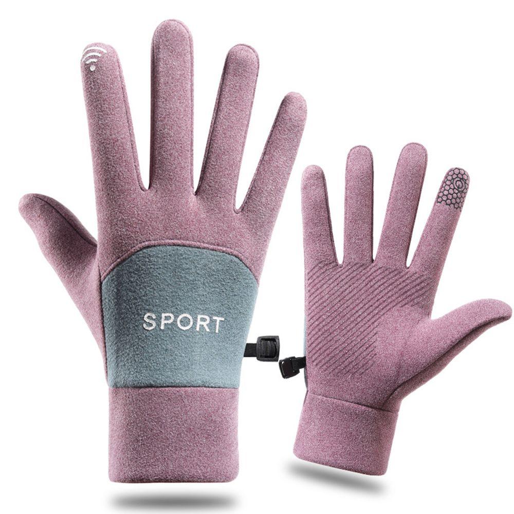 

Outdoor Cycling Keep Warm Fashion Accessories Velvet Mittens Touchscreen Gloves Full Finger Gloves фиолетовый