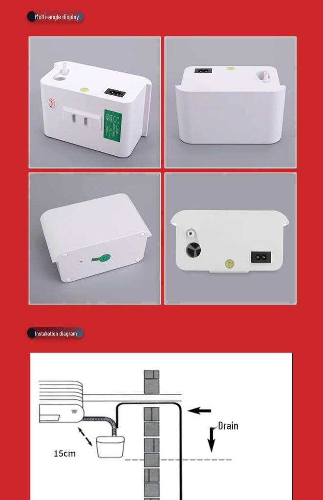 Automatic External Condensate Drain Pump for Air Conditioner Cabinet - Compact Lifting Pump for Home Use