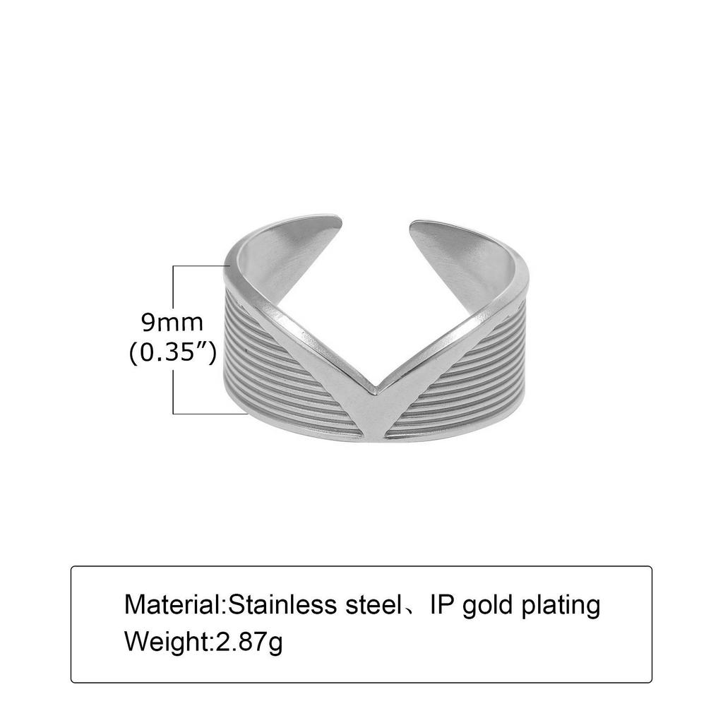 European & American Style Titanium Steel Men's Open Ring - Non-Fading, Minimalist, Stainless Steel Design
