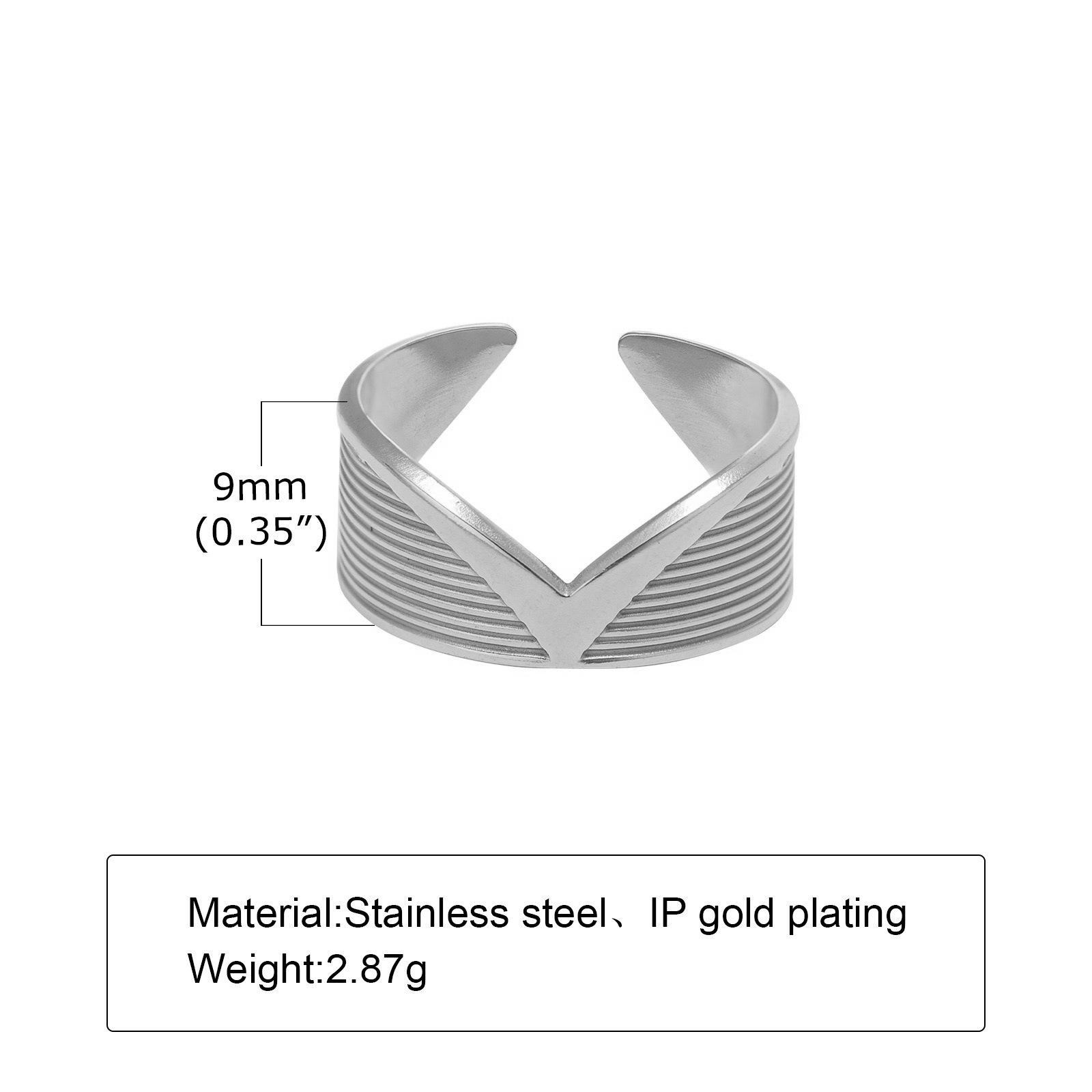 

Мужское открытое кольцо из титановой стали в европейском и американском стиле - Не тускнеющее, Минималистичное, Дизайн из нержавеющей стали