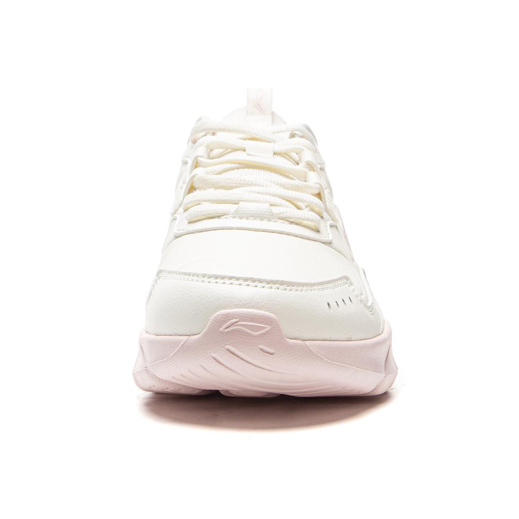New LiNing Light Mist Cushioning, Wear Resistant Low Top Casual Running Shoes Women's White Pink ARSV076-2