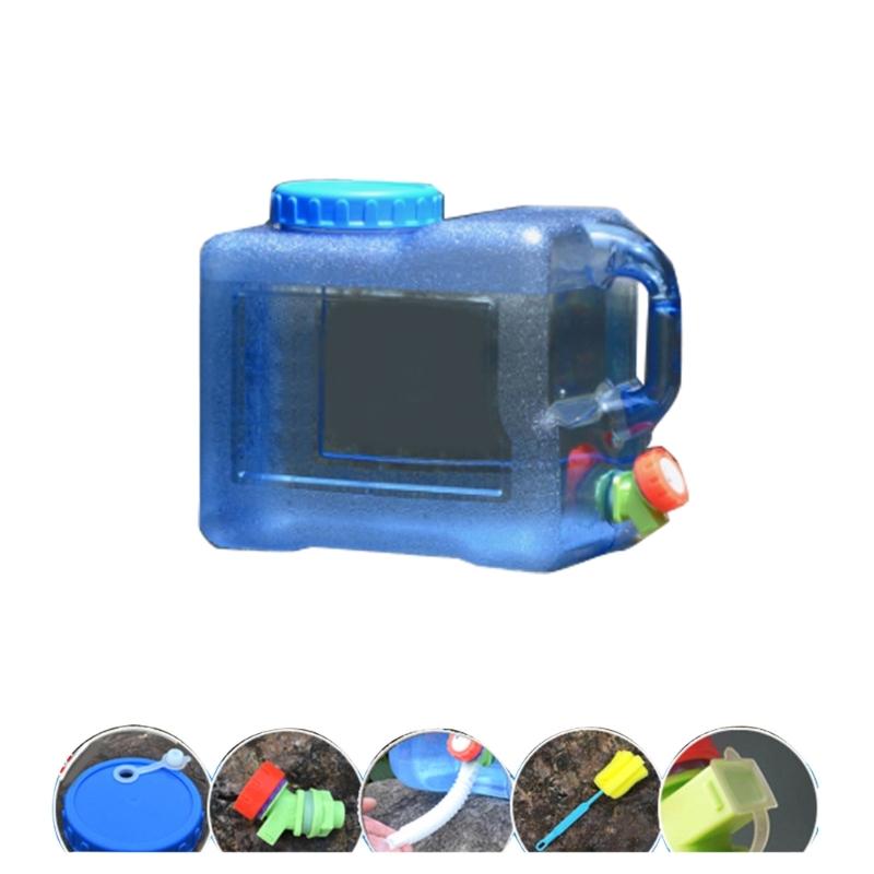 5/8/10/12/15L Clear Plastic Water Container Tanks with Tap Outdoor Water Bucket Camping Water Carrier Portable Bucket