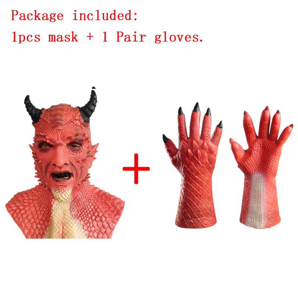Cosplay Horror Lord Boss King Of Lies Diablo Belial Berry Demon Halloween Mask Full Face Head Cover Hand Claw Gloves Party Props