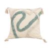 Funda de Almohada Estilo Étnico Bohemio Funda Cogines De 45x45 Algodón Jacquard Bordado Tufted Beige Cojín Decorativo Fundas
