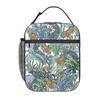 Dschungeltiger und tropische Blumen isolierte Lunchtasche für das Büro, Kühlbox, Thermobehälter für Lebensmittel, Tragbare Lunchboxen Behälter