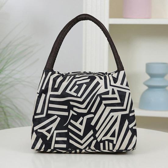 Hand-Carrying Lunch Bag Large Opening with Widened Handle Carrier Oxford Waterproof Bento Bag for Commuting Work Travel