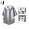 CHOCOOLATEit Men's Faux Two-Piece V-Neck Polo Shirt