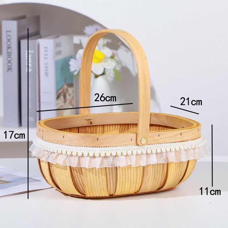 Imitation Rattan Handheld Flower & Snack Basket - Creative Gift & Storage Solution