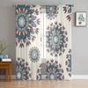Mandala Bohemian Sheer Curtains for Bedroom Living Room Decoration Window Curtain for Kitchen Tulle Voile Organza Drapes