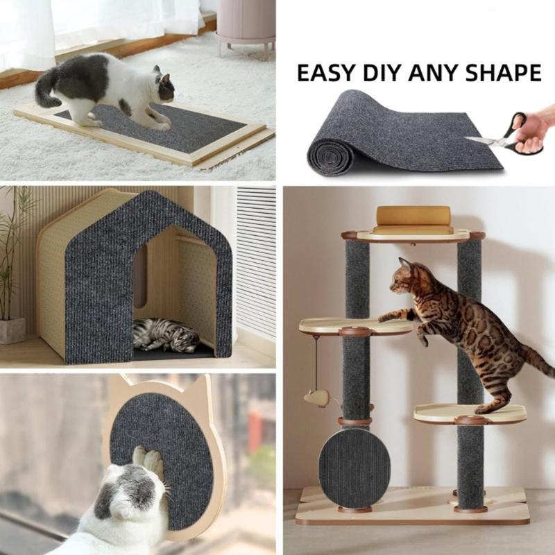 2pcs Cats Scratching Post Furniture Protectors Trimmable NonSlip Polyester Carpet Pad