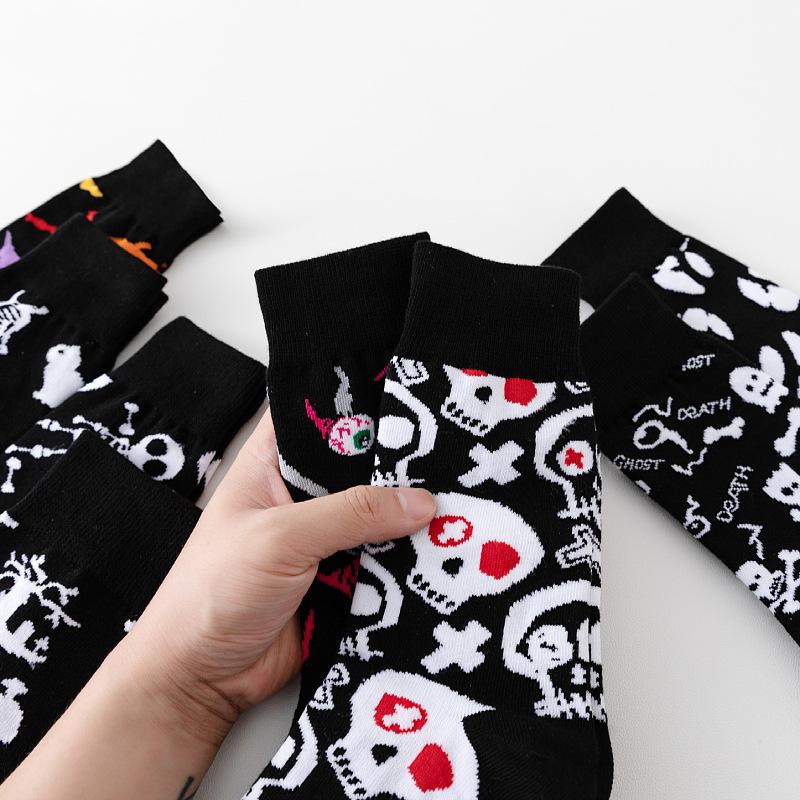 8 Pairs of New Men's Socks Plus Size Cotton Halloween Tube Sock Thanksgiving Women's Socks