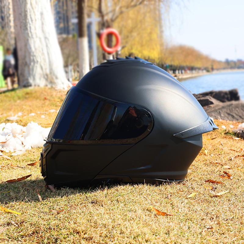 ORZ-958-Full Flip Up Motorcycle Helmet Dual Visor, Reinforced ABS Shell, DOT Certified Shockproof Outdoor Motorbike Safety Gear