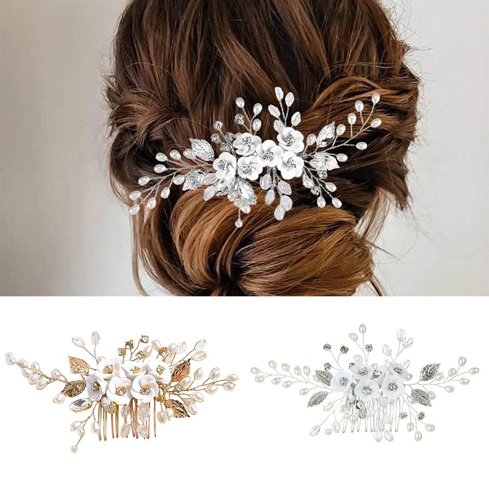 Flower Bridal Hair Comb Vintage Hair Accessories Wedding Party Bride Hair Clips  for Women