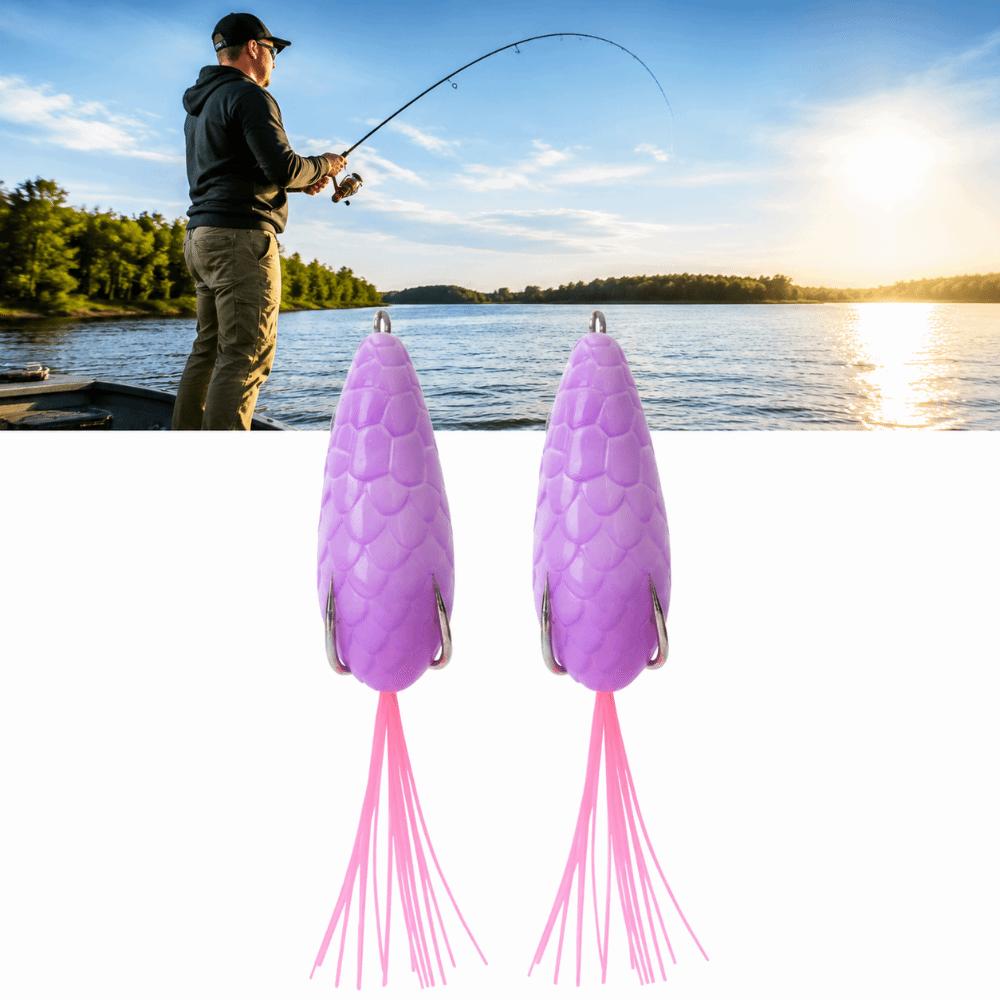 2PCS 6cm 10g Frog Fishing Lure with Beard Frog Lure Artificial Fishing Lures Frog Bass Fishing фиолетовый