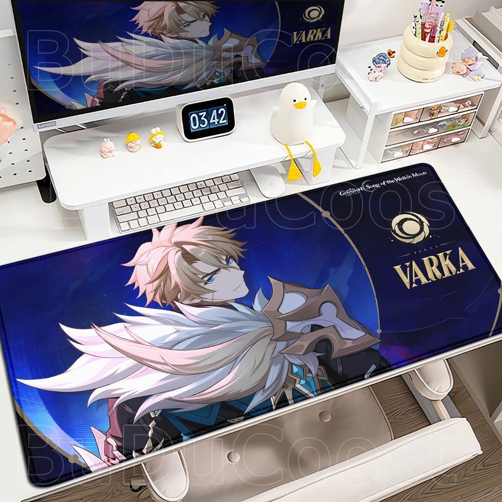Nowa podkładka na biurko Genshin Impact Anime Gaming Fajny Varka Podkładka pod mysz do gier Zablokowana krawędź Antypoślizgowa gumowa Mata do gry Biurowa Klawiatura Podkładka pod mysz