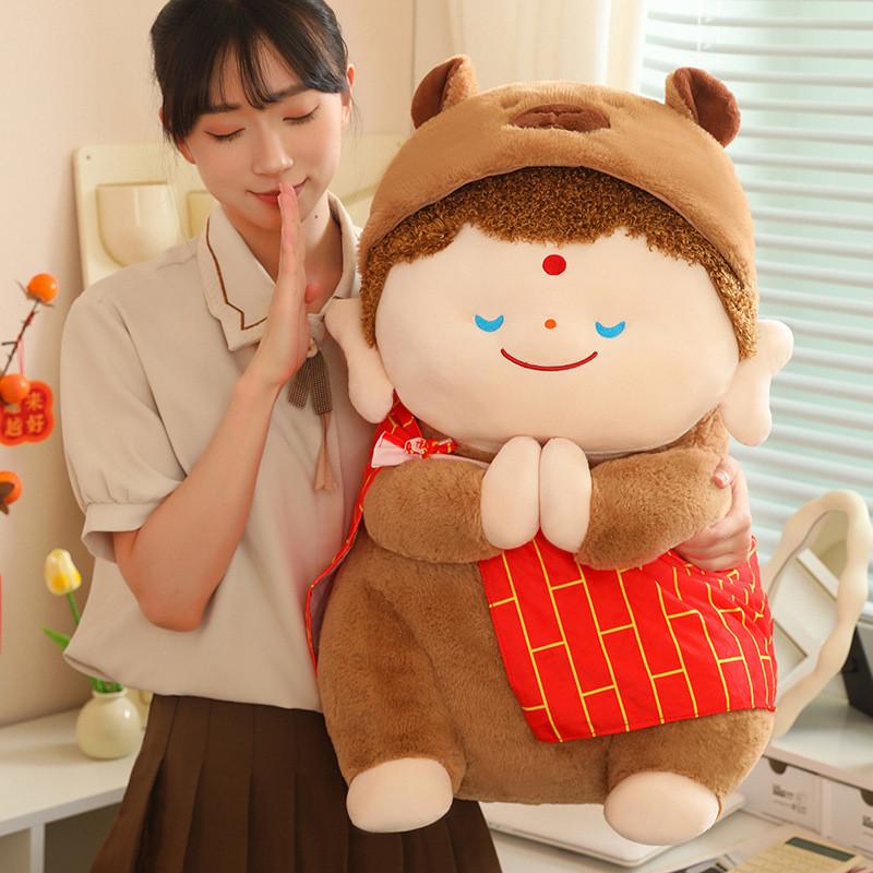 Entzückendes Capybara-Plüschtier im Cartoon-Stil mit buddhistischem Mönchsdesign für Kinder und Erwachsene