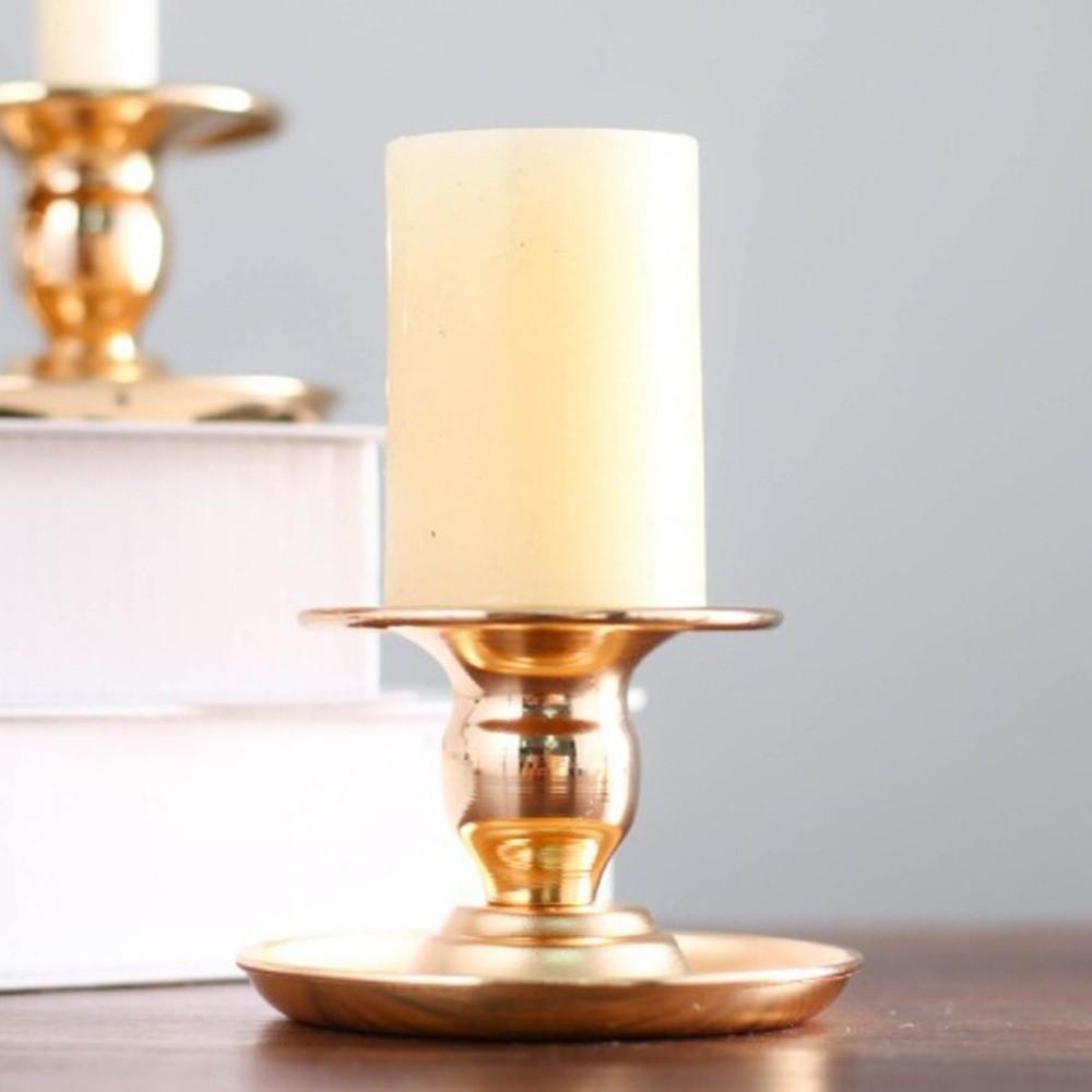 Base Tray Long Pole Candle Cup European Round Candle Socket Elegant Round Candlestick  Home Gifts