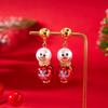 Christmas Themed Snowman Pearls Earrings Lightweight Jewelry Ear Accessories For Women Girls Winter Event