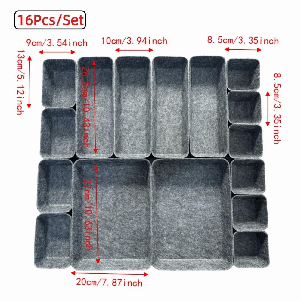 16Pcs/Set Space-Saving Drawer Organizer Creative Desktop Sundries Box Desktop Organizer