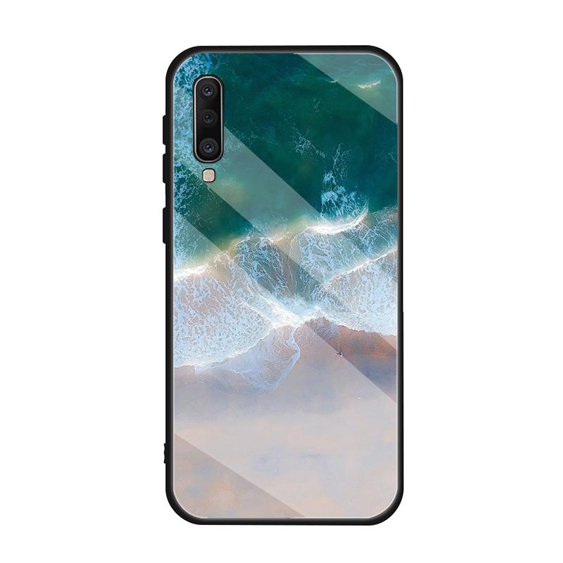 Gradient Ocean Tempered Glass Case For Samsung Galaxy A10S A10E A20S A20E A30S A40 A50S A60 A70 A80 A90 A6 A7 A8 Cover Shell