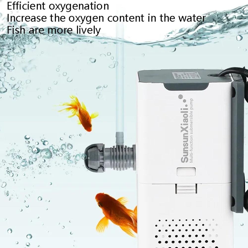 Aquarium Filter Pump Fish Tank Submersible Silent Air Oxygen Aerator Internal Water Pump Aquarium Oxygen Air Pump Wave Maker