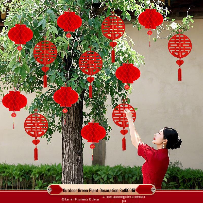 

Rustic Tree Lantern Pendants: Outdoor Wedding & Home Happiness Ornaments