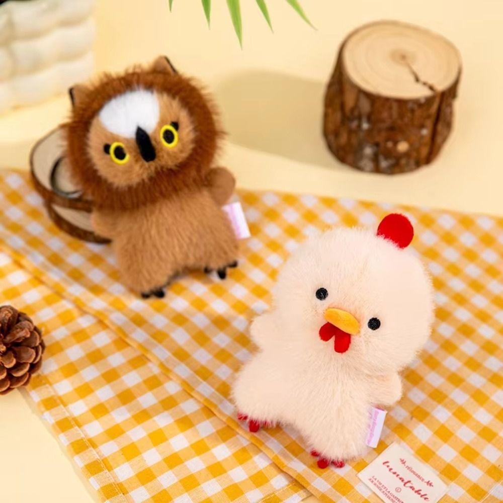 Adorable Chickens Plush Keychain Mallard Macaw Plush Pendant Owl Plush Keychain  Home Decoration