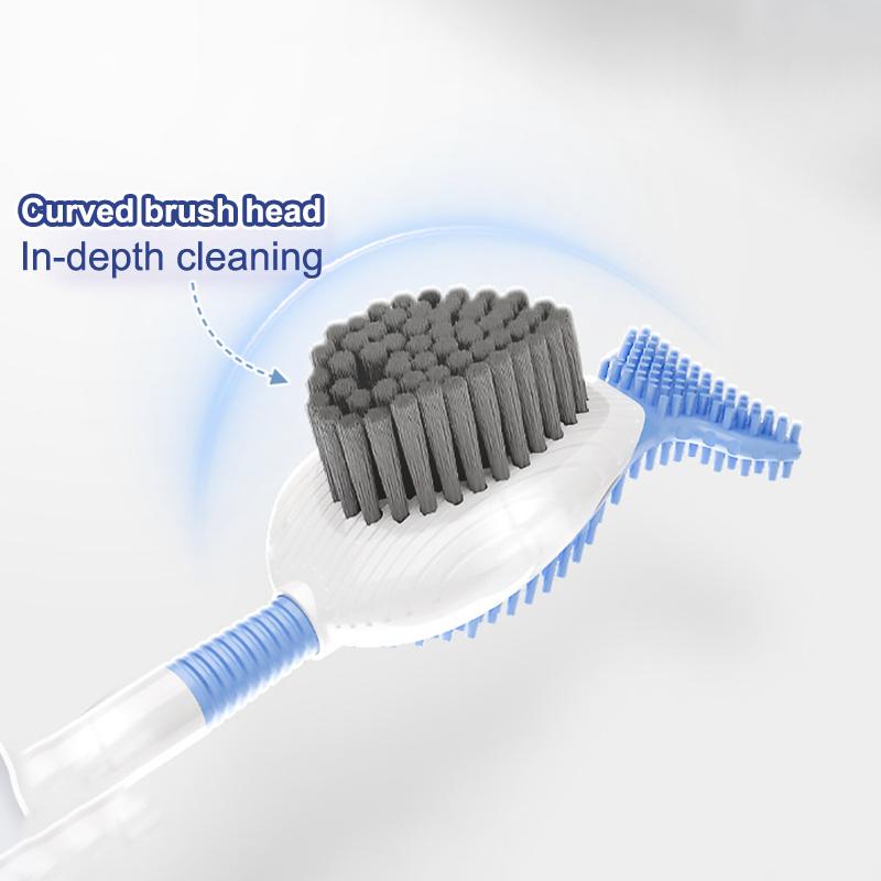 Silicone Toilet Brush Set Hanging Hole Non-Slip Toilet Scrubber Wall-Mounted Durable Toilet Cleaner With Holder Bathroom