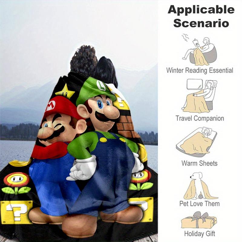 1pcSuper Mario Brothers Plush Blanket - Soft and Comfortable for All Seasons, Makes a Great Gift!B06040m