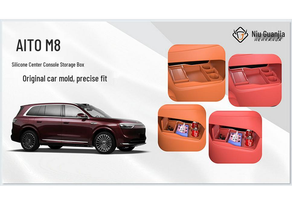 Compatible with 25 AITO M8 Models: Center Console Lower Glasses and Storage Box for Car Accessories