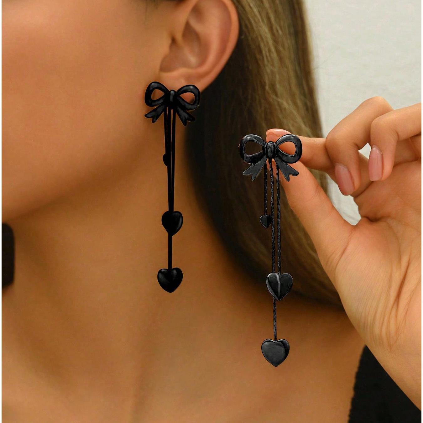 

Модные серьги-подвески для женщин чёрный