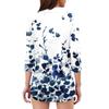 Damenmode Lässig Revers 3/4 Ärmel Print Hemd Damen V-Ausschnitt Oberteile