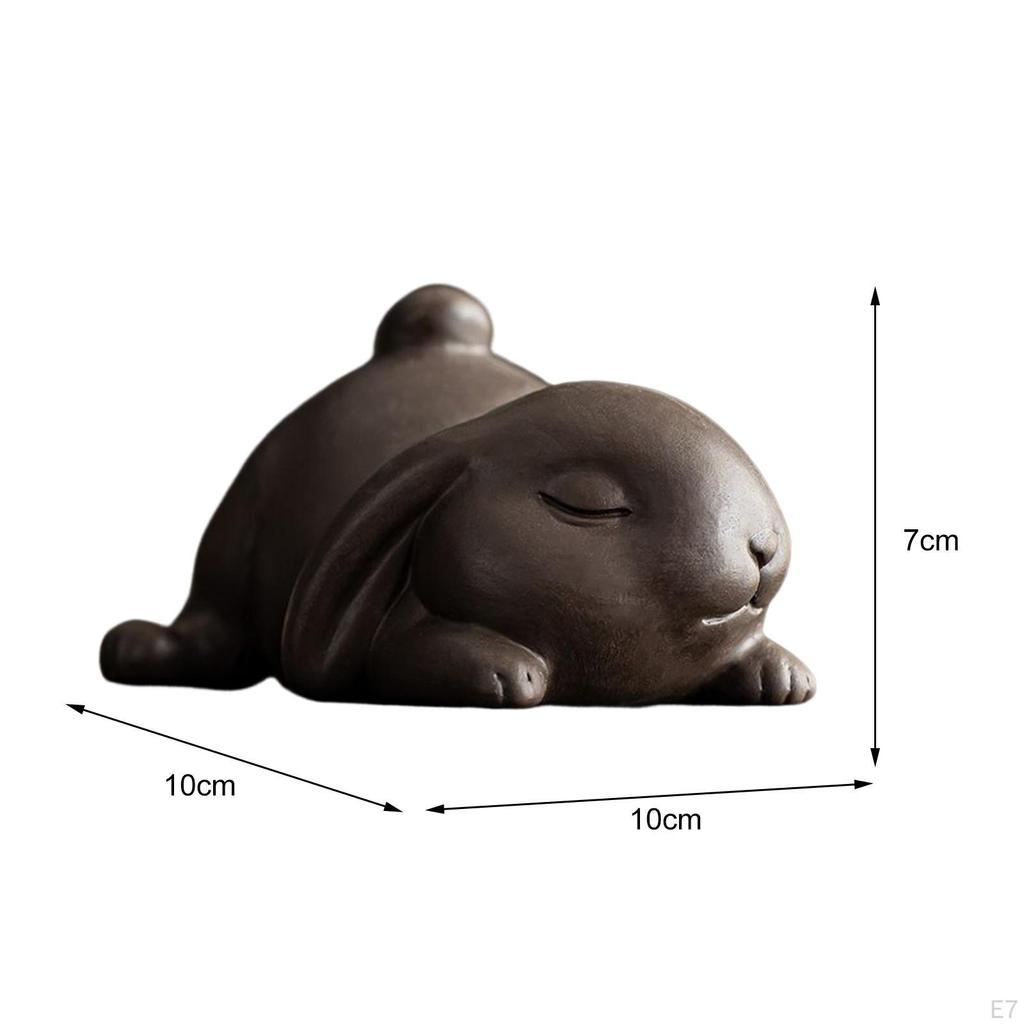 Figurine Bunny Statue Animal Sculpture Collectibles Tea Table Decor Ornament for Office Bedroom Home