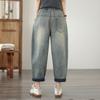 Plus Size Vintage High Waist Casual Loose Women Spring Summer Autumn Jeans Denim Harem Pants