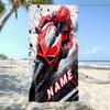 Nuovo Asciugamano da Spiaggia Personalizzato con Foto Moto Rossa Fresca Morbido Leggero Perfetto per Spiaggia Viaggio Campeggio Feste per Famiglia Amico
