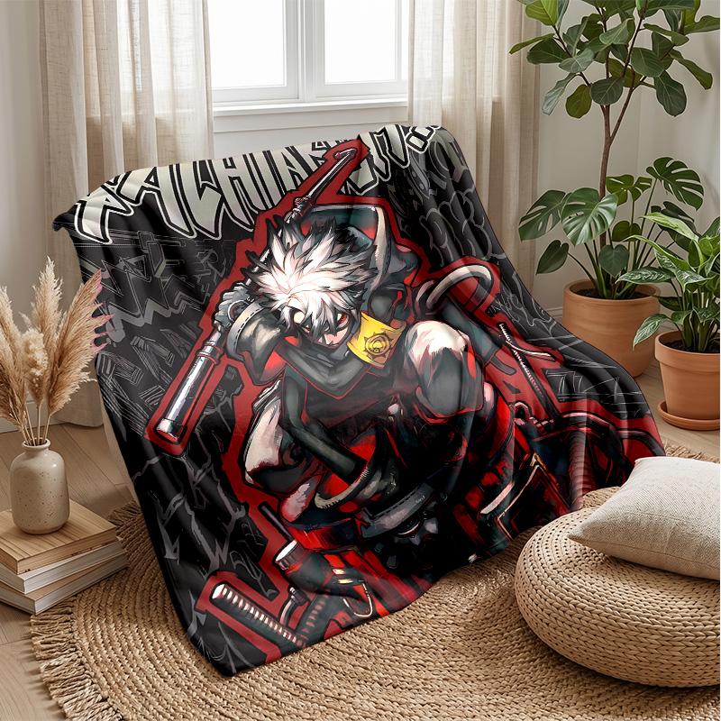 GachiakutaPrinted Flannel Blanket Cozy Skin-Friendly Warm Throw for Couch Bed Indoor Daily Use